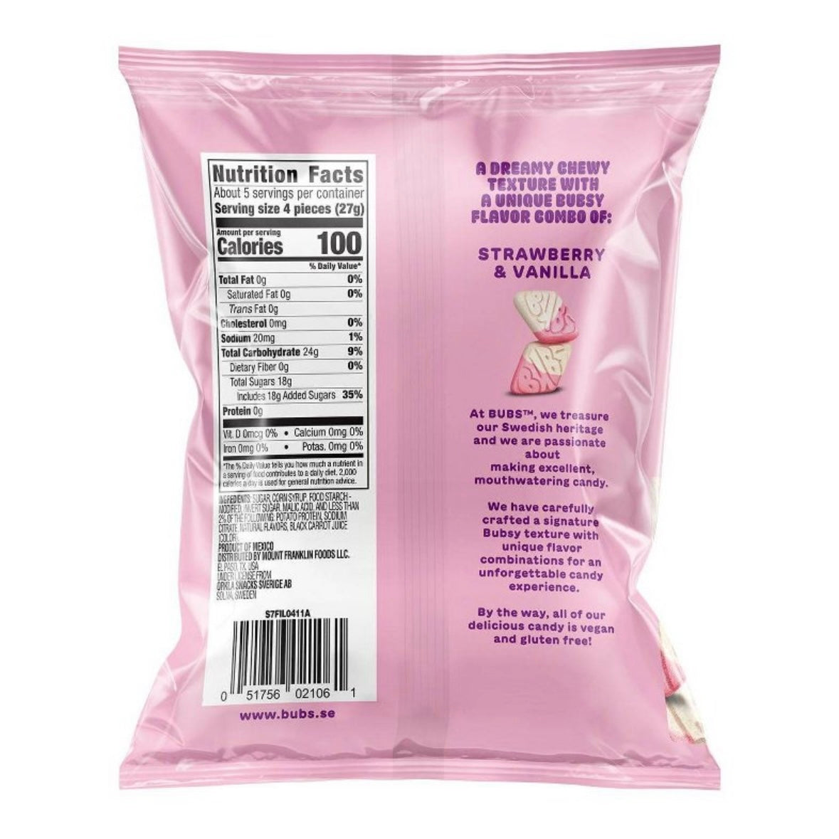 Bubs strawberry vanilla diamonds